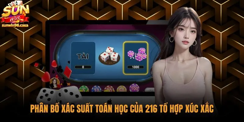 Bảng xác suất 216 tổ hợp của tài xỉu truyền thống